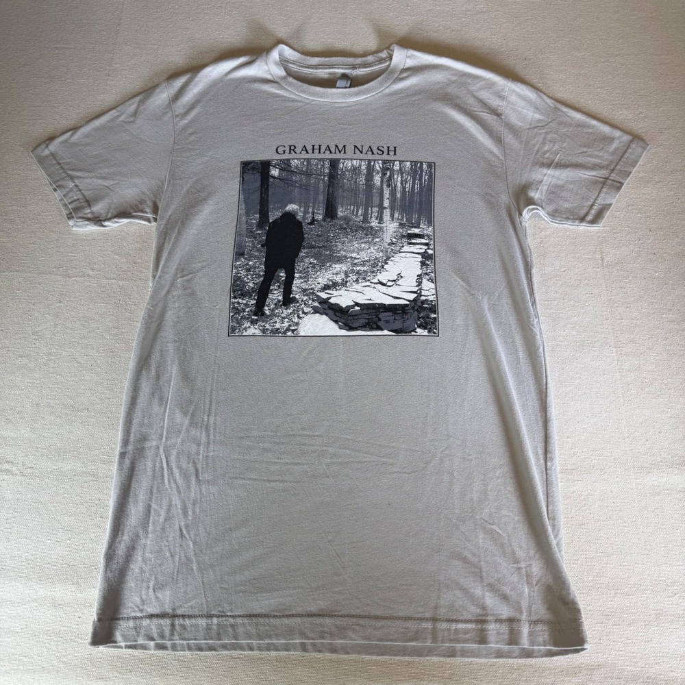 Graham Nash California Spring 2017 Tour T-Shirt Mens Small Cream Rock Concert T